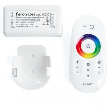 Контроллер RGB для светодиодной ленты с П/У белый, 12-24V, FERON LD63