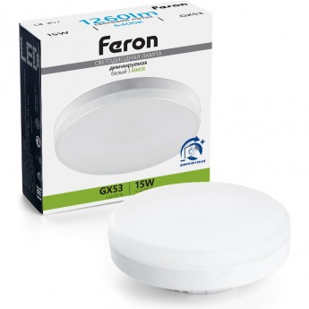 Лампа светодиодная FERON LB-457 GX53 15W 230V 6400K диммируемая Лампа светодиодная FERON LB-457 GX53 15W 230V 6400K диммируемая