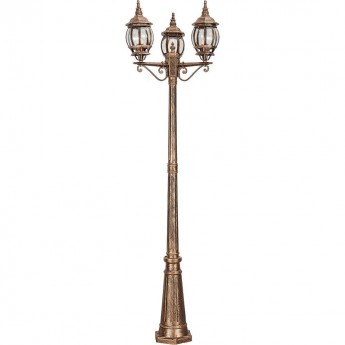 Светильник садово-парковый FERON 8115/PL8115 столб 3*100W E27 230V, черное золото Светильник садово-парковый FERON 8115/PL8115 столб 3*100W E27 230V, черное золото