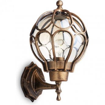 Светильник садово-парковый FERON PL3801 круглый на стену вверх 60W 230V E27, черное золото