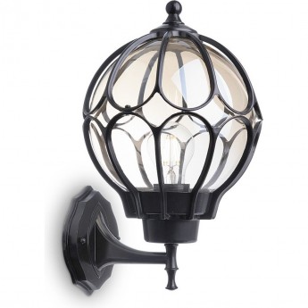 Светильник садово-парковый FERON PL3801 круглый на стену вверх 60W 230V E27, черный