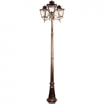 Светильник садово-парковый FERON PL638 столб 3*60W 230V E27, черное золото