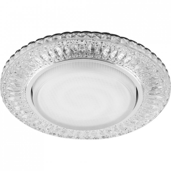 Светильник встраиваемый с белой LED подсветкой FERON CD4022 потолочный GX53 без лампы прозрачный 29475 Светильник встраиваемый с белой LED подсветкой FERON CD4022 потолочный GX53 без лампы прозрачный 29475