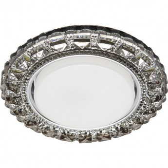 Светильник встраиваемый с белой LED подсветкой FERON CD4045 потолочный GX53 без лампы, серый, хром 41410 Светильник встраиваемый с белой LED подсветкой FERON CD4045 потолочный GX53 без лампы, серый, хром 41410