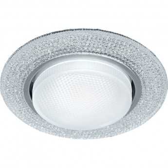 Светильник встраиваемый с белой LED подсветкой FERON CD4046 потолочный GX53 без лампы, прозрачный, хром 41908 Светильник встраиваемый с белой LED подсветкой FERON CD4046 потолочный GX53 без лампы, прозрачный, хром 41908